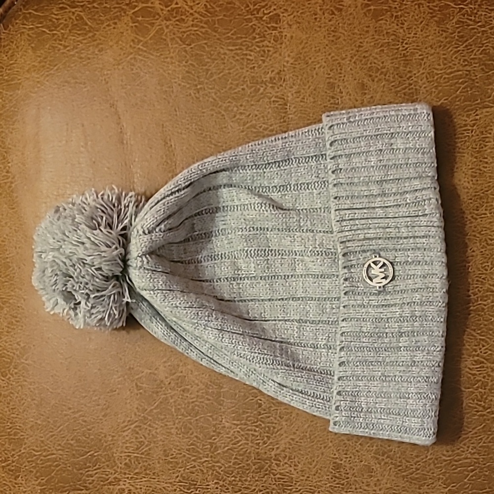 Michael Kors Gray Puff Knit Winter Hat